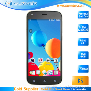 Super Slim Body Design 5.0inch Mtk6582 Quad Core Android Mobile Phone (K5)
